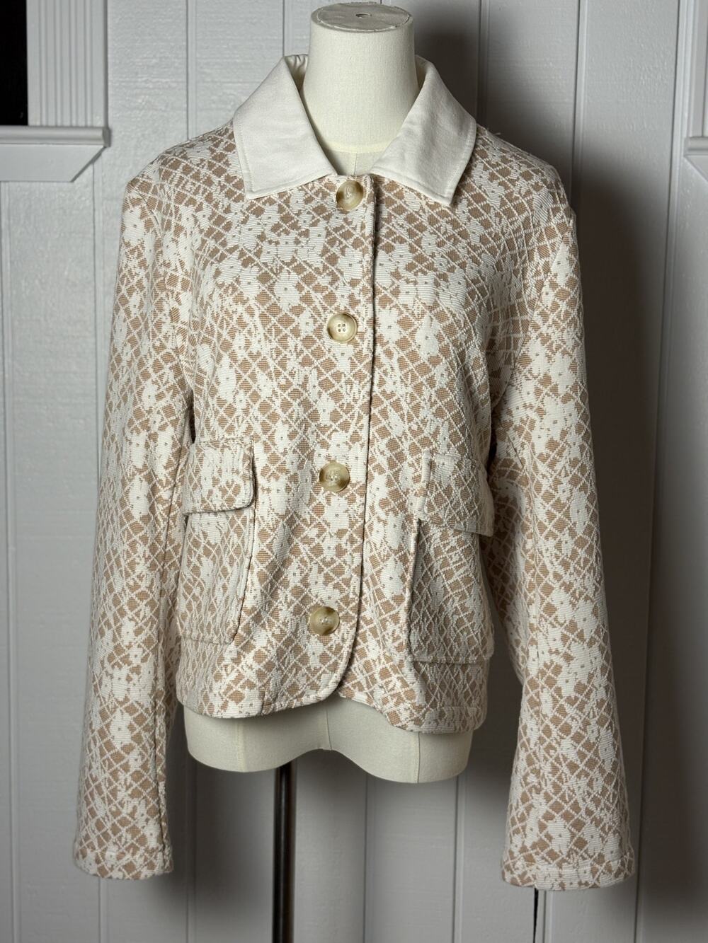 Bagatelle Collection Jacquard Tapestry Jacket XL NWT Floral Cropped
